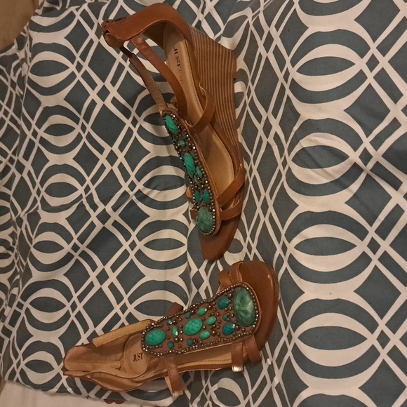 JustFab Shoes - Jade and Brown wedge sandals